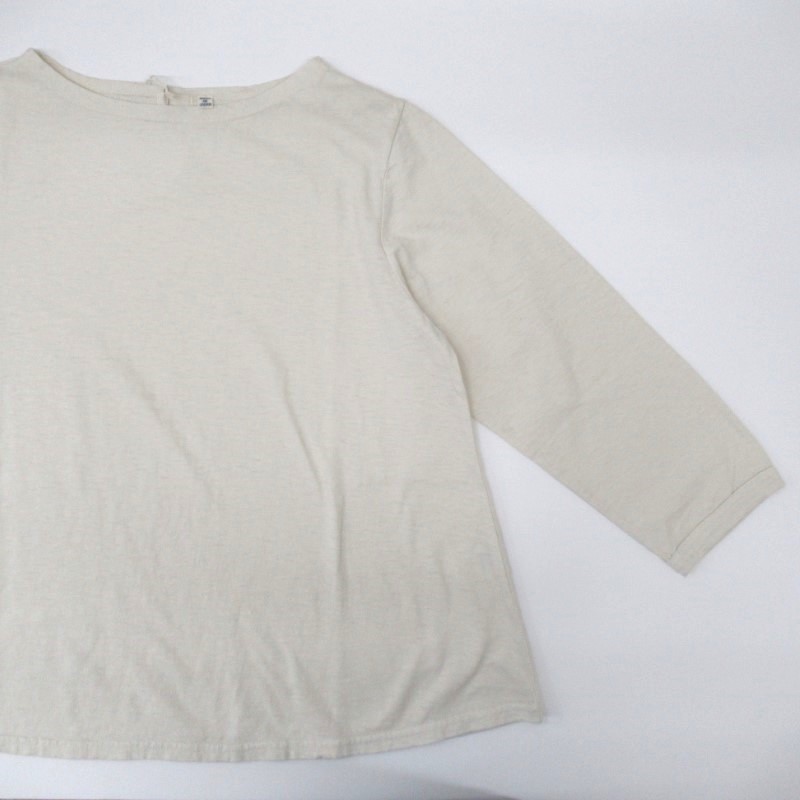 DAYS  Ａラインボートネック7分袖Tシャツ   WHリネン819/43078 【日本製】